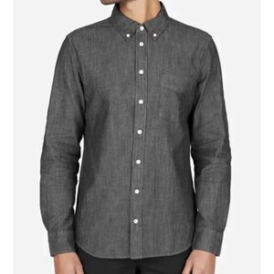 EVERLANE THE Denim Chambray Shirt Mens XL Gray Long Sleeve Button Down Collared